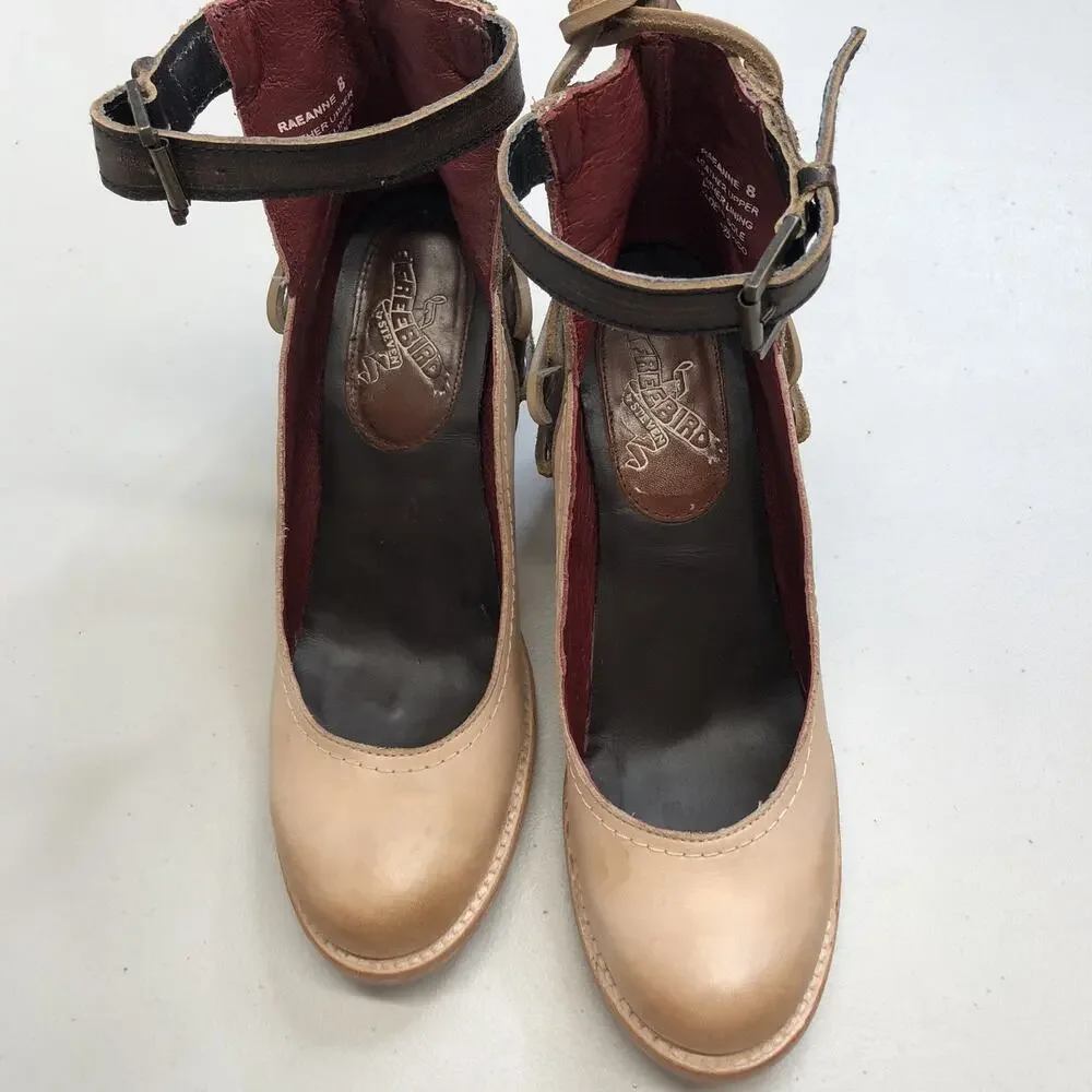 Freebird by Steven Raeanne Mary Jane Heel Boot Taupe Color Ankle Strap Size 8 - Picture 9 of 12